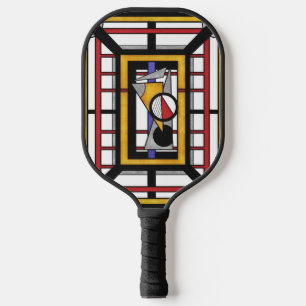Raquette De Pickleball Abstraction Géométrique Déco Multicolore Gras