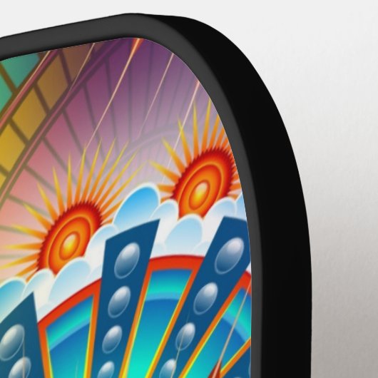 Raquette De Pickleball Abstrait coloré Mandala Psychedelic (Détail gauche)