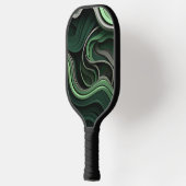 Raquette De Pickleball Abstrait curviligne vert et gris (Gauche)