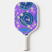 Raquette De Pickleball Abstrait, funky, bleu, violet et blanc. (Verso)