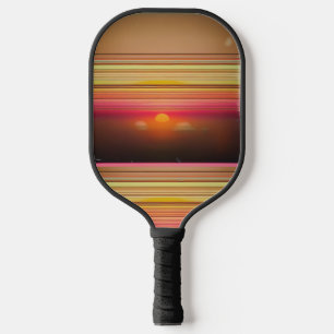 Raquette de Pickleball Abstrait Lignes de Coucher 