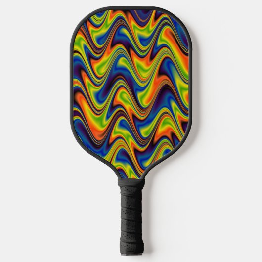 Raquette De Pickleball Abstrait multicolore ondulé (Recto)