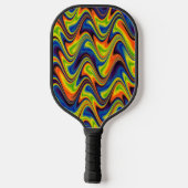 Raquette De Pickleball Abstrait multicolore ondulé (Verso)