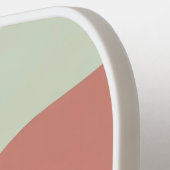 Raquette De Pickleball Abstrait Retro Moderne Peach Aqua Monogramme Turqu (Détail gauche)