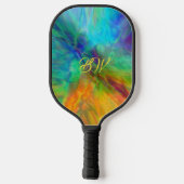 Raquette de Pickleball Abstraite Colorée (Verso)