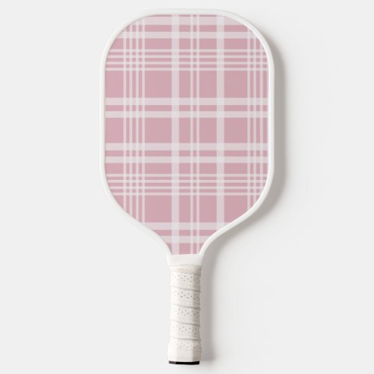 Raquette De Pickleball Aesthétique Country Club Pink Stripes Plaid Monogr (Verso)