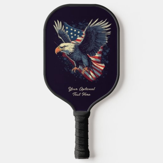 Raquette De Pickleball Aigle américain texte personnalisé (Recto)
