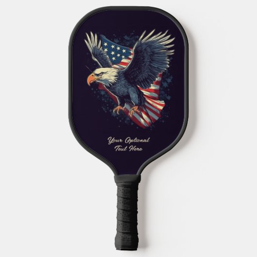 Raquette De Pickleball Aigle américain texte personnalisé (Verso)