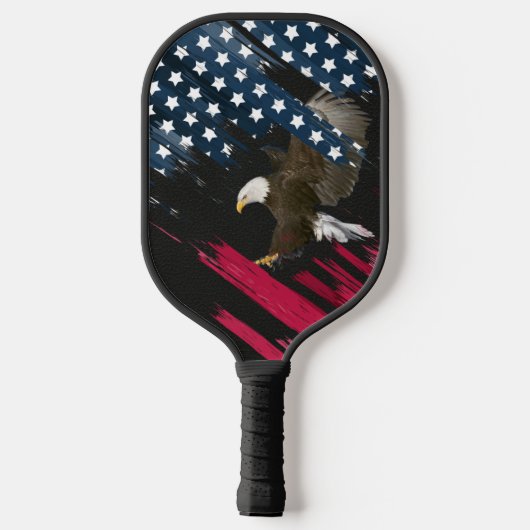 Raquette De Pickleball Aigle et drapeau (Verso)