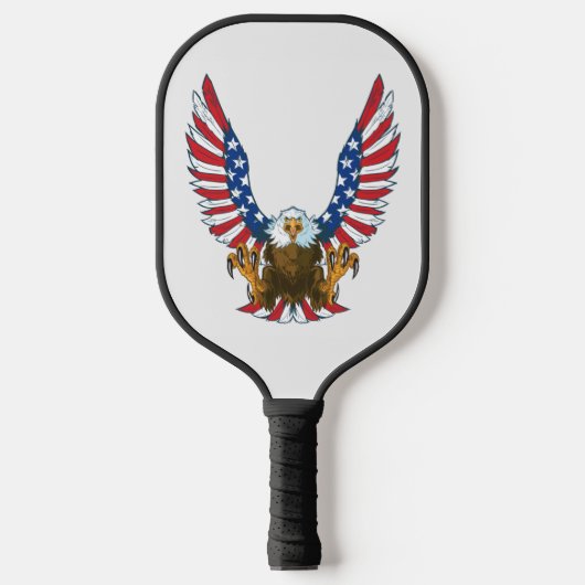 Raquette De Pickleball Aigle patriotique avec drapeau américain (Recto)