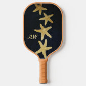 Raquette De Pickleball Aiguille dorée marine Monogramme noir (Recto)
