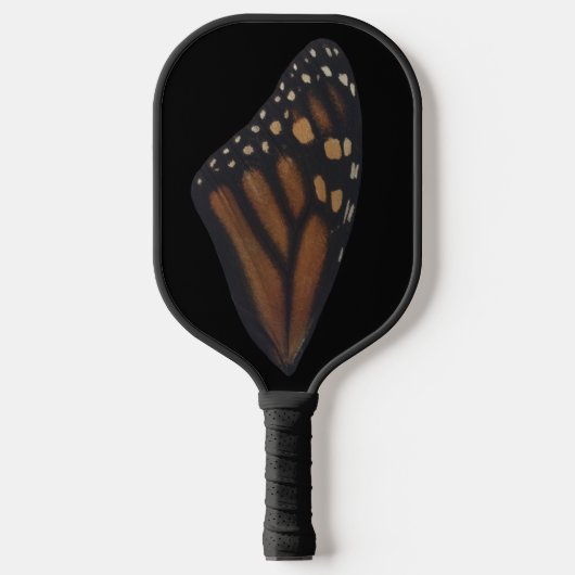 Raquette De Pickleball Aile Monarque Papillon Sur Noir (Recto)