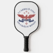 Raquette De Pickleball Ailes d'aigle Écriture Exode 19:4 Rouge/Bleu (Verso)