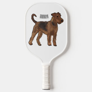 Raquette De Pickleball Airedale terrier dog cartoon