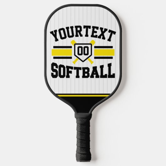 Raquette De Pickleball AJOUT PERSONNALISÉ NOM Softball Player Varsity Tea (Recto)