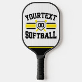 Raquette De Pickleball AJOUT PERSONNALISÉ NOM Softball Player Varsity Tea (Verso)