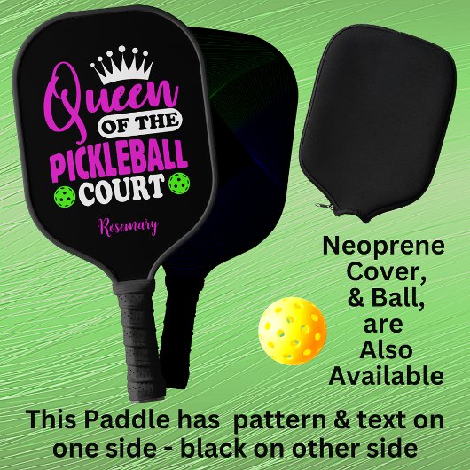 Raquette De Pickleball Ajouter le nom Queen of Pickleball Court Purple Gr
