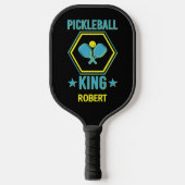 Raquette De Pickleball Ajouter Nom, Pickleball KING, Blue Yellow sur Blac (Recto)