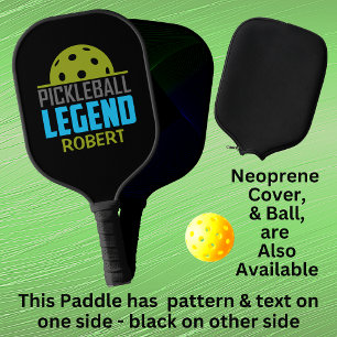 Raquette De Pickleball Ajouter un nom, Pickleball Legend Jaune Vert Bleu