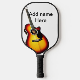 Raquette De Pickleball Ajouter votre nom texte brun acoustique guitare éd