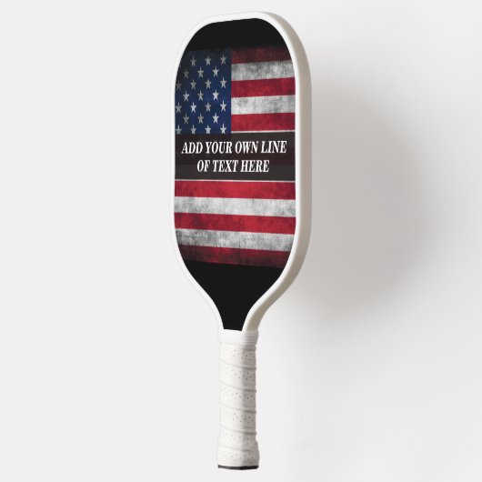 Raquette De Pickleball Ajouter votre texte sur le drapeau américain (Gauche)