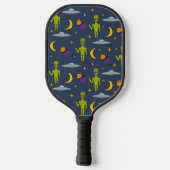 Raquette De Pickleball Alien spatial avec soucoupe volante personnalisée (Verso)