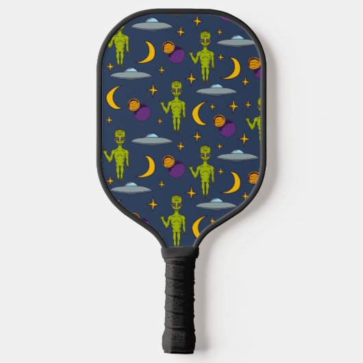 Raquette De Pickleball Alien spatial avec soucoupe volante personnalisée (Verso)