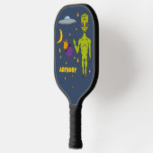Raquette De Pickleball Alien spatial avec soucoupe volante personnalisée (Gauche)