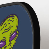 Raquette De Pickleball Alien spatial avec soucoupe volante personnalisée (Détail gauche)