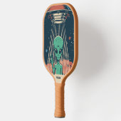 Raquette De Pickleball Alien UFO de nom personnalisé (Gauche)