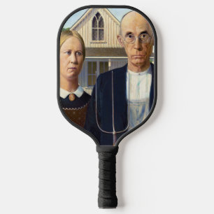 Raquette De Pickleball American gothique classique peinture Grant Wood