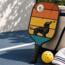 Amoureux de chiens rétro Dachshund Pickleball