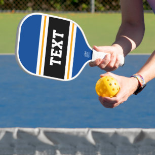 Raquette De Pickleball Amusant Bleu Profond Jaune Noir Blanc Rayures de c