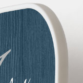 Raquette De Pickleball Ancre bleu marine en bois rustique Monogramme (Détail gauche)