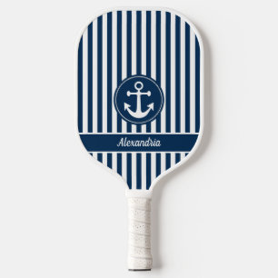 Raquette De Pickleball Ancre Nautione avec Cordage Rayures Bleu Marine Pe