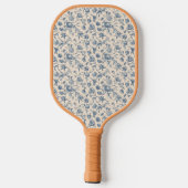 Raquette De Pickleball Antique Floral Marine Gold Toile Pickleball Paddle (Verso)