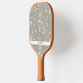 Raquette De Pickleball Antique Platine floral gris bleu toile Pickleball (Gauche)