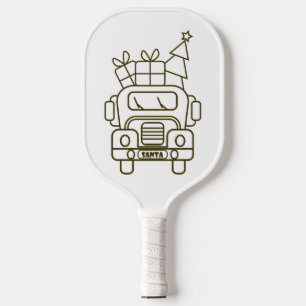 Raquette De Pickleball Aperçu camion de Noël Père Noël voiture vue avant