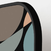 Raquette De Pickleball Aqua Blue Rust Orange Retro Motif (Détail gauche)