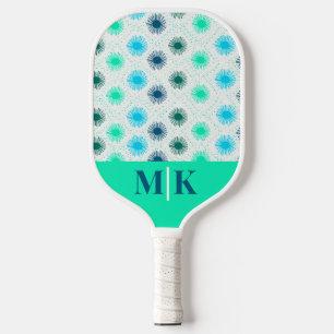 Raquette De Pickleball Aqua personnalisé milieu du siècle moderne Monogra