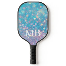 Aqua Rose Pastel Paillettes Étincelle Glam Monogra