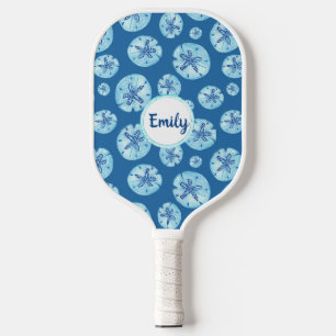 Raquette De Pickleball Aqua-turquoise sable bleu dollar aquarelle nom per