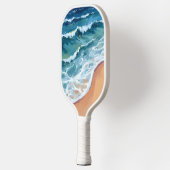 Raquette De Pickleball Aquarelle Blue Ocean Waves (Gauche)