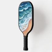 Raquette De Pickleball Aquarelle Blue Ocean Waves (Gauche)
