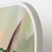 Raquette De Pickleball Aquarelle Colibri et rose (Détail gauche)