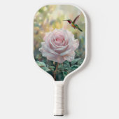 Raquette De Pickleball Aquarelle Colibri et rose (Verso)