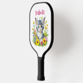 Raquette De Pickleball Aquarelle Kitten Fleurs Personnalisées (Gauche)