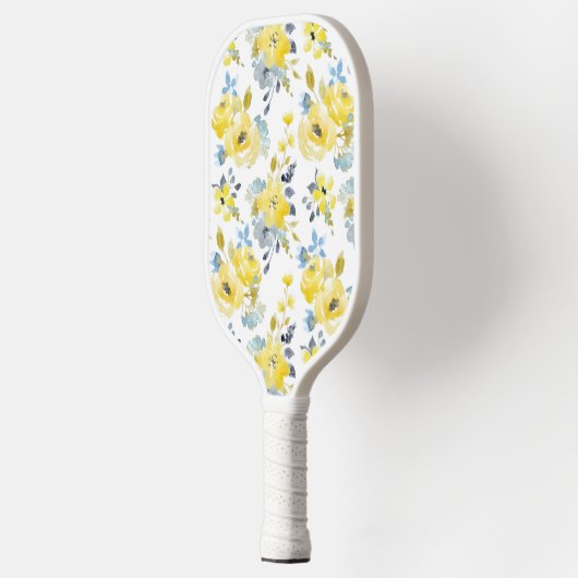 Raquette De Pickleball Aquarelle Motif Floral Jaune (Gauche)