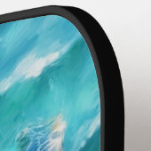 Raquette De Pickleball Aquarelle Natation Tortue de mer (Détail gauche)