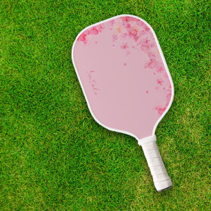 Raquette De Pickleball Aquarelle nom floral blanc